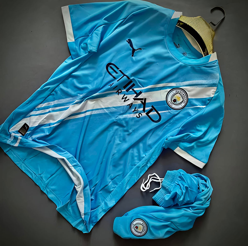 Manchester City Home 2025-26 Jersey Set(FAN VERSION)